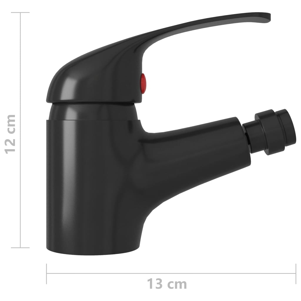 vidaXL Mitigeur de bidet de salle de bain Noir 13x12 cm