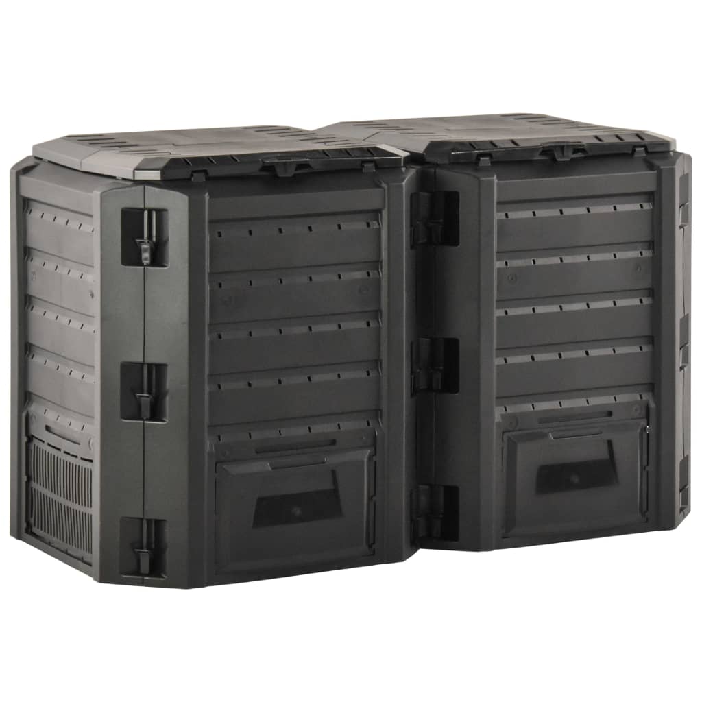 vidaXL Composteur de jardin Noir 800 L