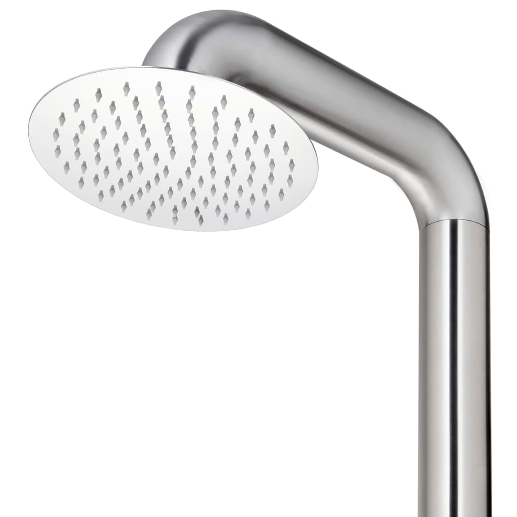 vidaXL Douche de jardin 225 cm Acier inoxydable