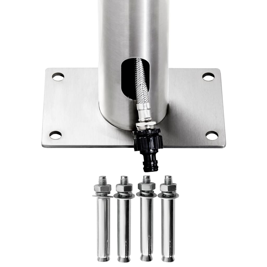 vidaXL Douche de jardin 225 cm Acier inoxydable