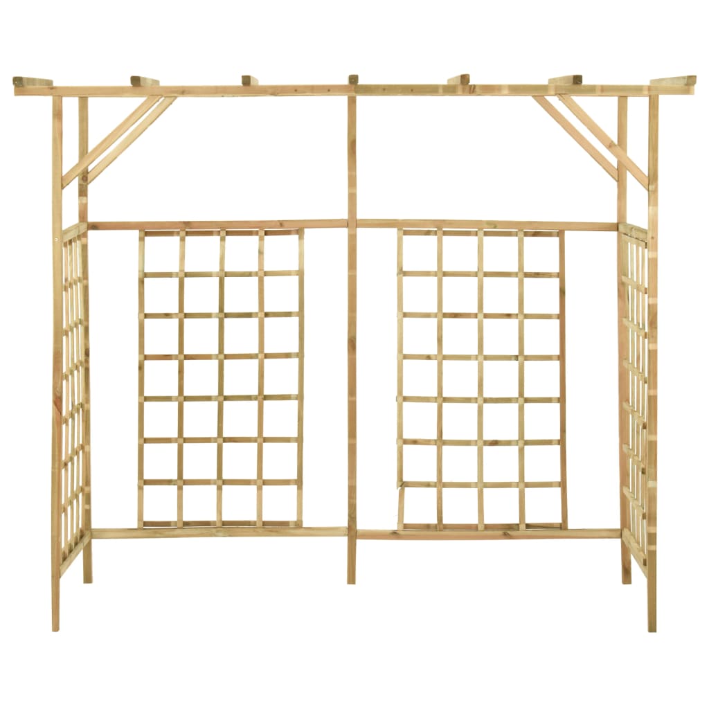 vidaXL Pergola de jardin pour poubelles triples Bois de pin imprégné