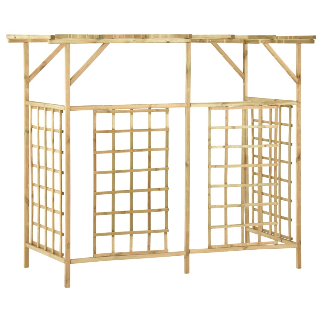 vidaXL Pergola de jardin pour poubelles triples Bois de pin imprégné