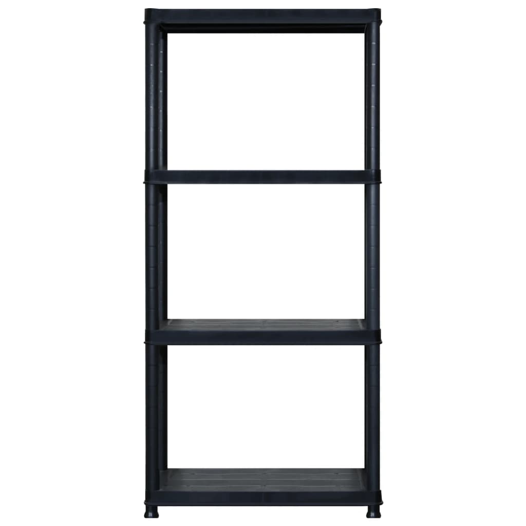 vidaXL Étagère de rangement à 4 niveaux Noir 183x30,5x130 cm Plastique