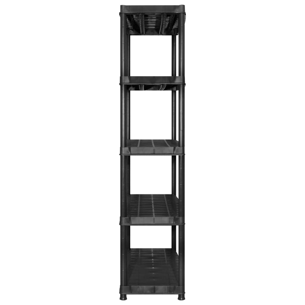 vidaXL Étagère de rangement à 5 niveaux Noir 255x40x185 cm Plastique