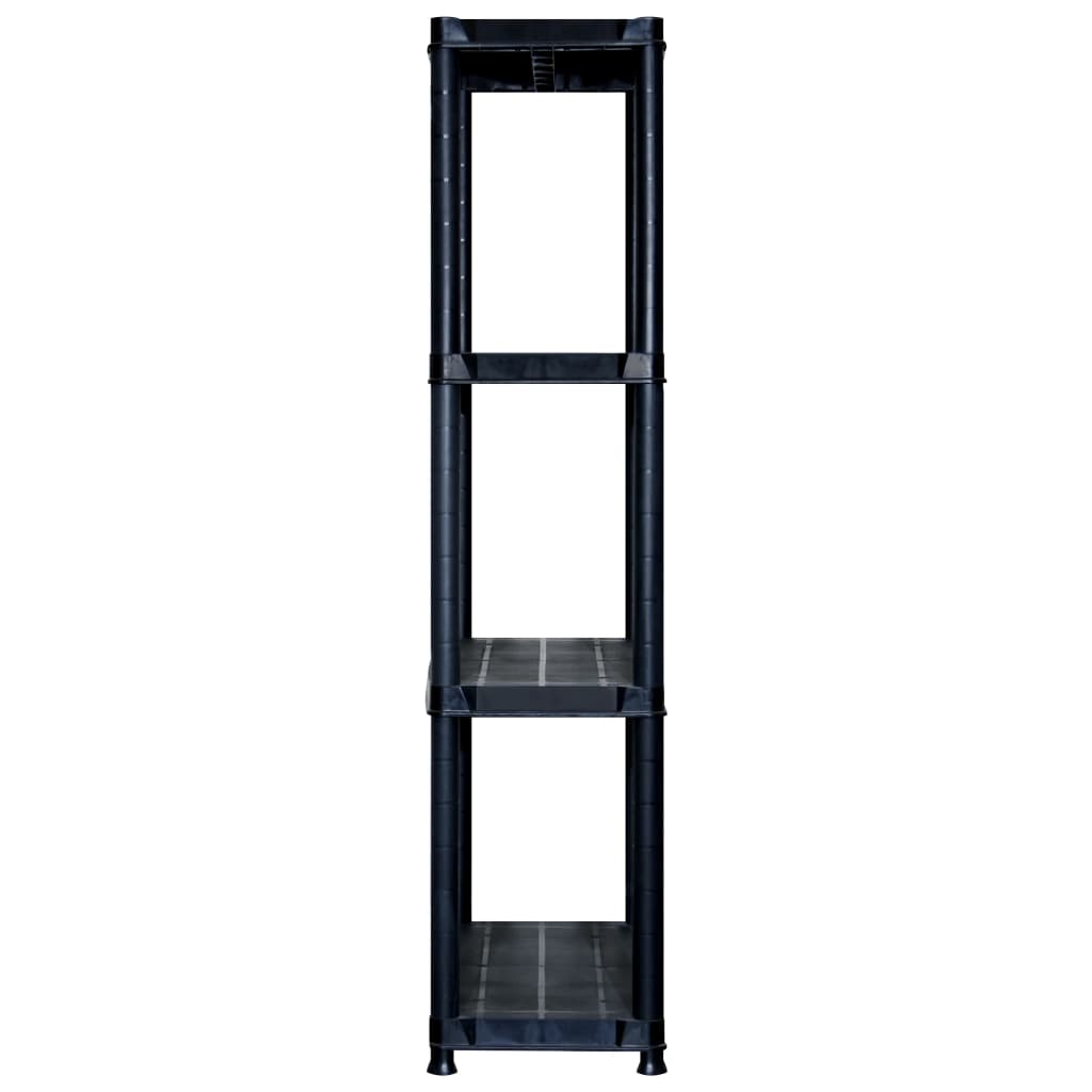 vidaXL Étagère de rangement à 4 niveaux Noir 244x30,5x130 cm Plastique