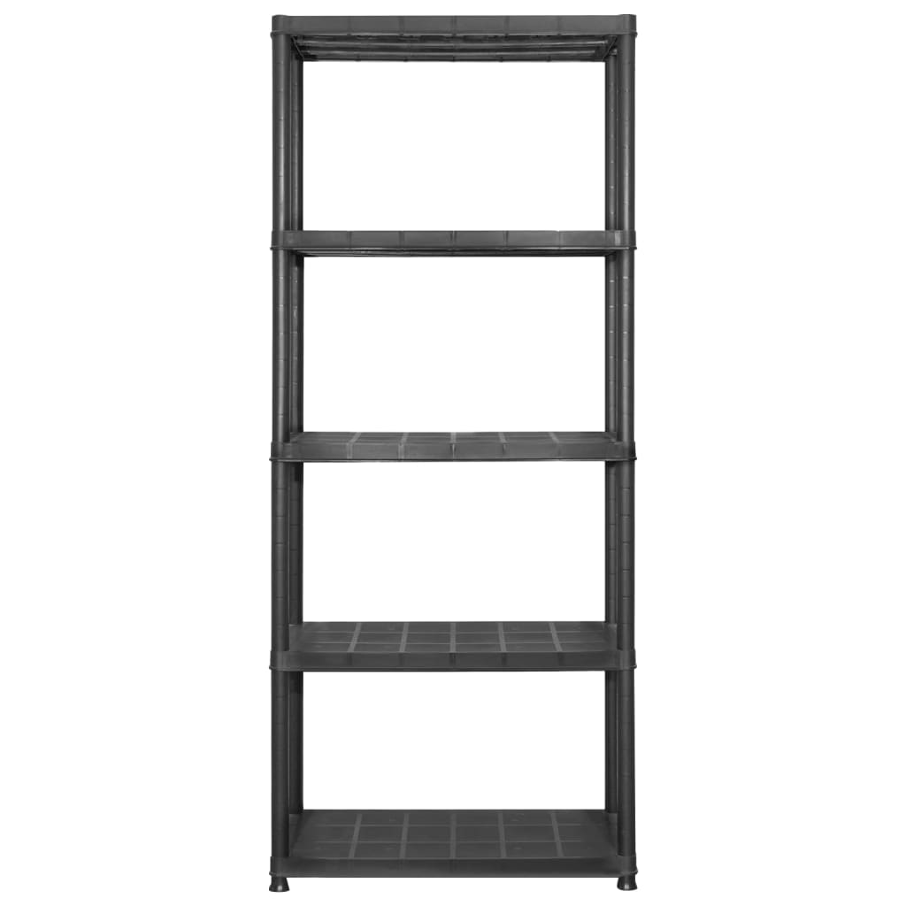 vidaXL Étagère de rangement à 5 niveaux Noir 284x38x170 cm Plastique