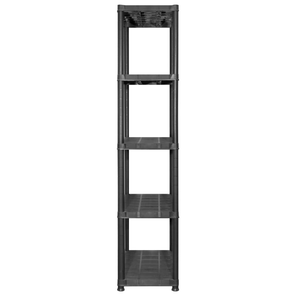 vidaXL Étagère de rangement à 5 niveaux Noir 284x38x170 cm Plastique