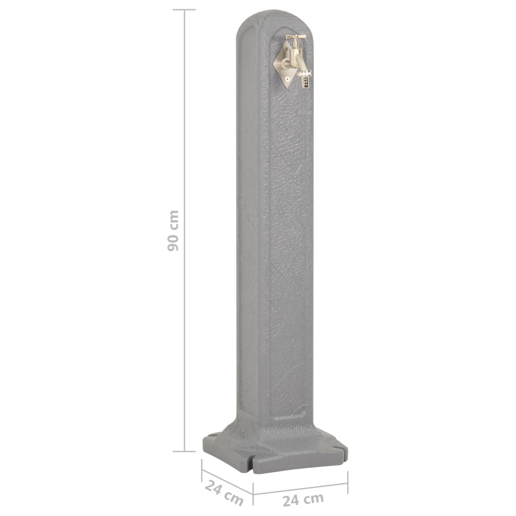 vidaXL Réservoir de jardin avec robinet Gris clair Aspect de pierre