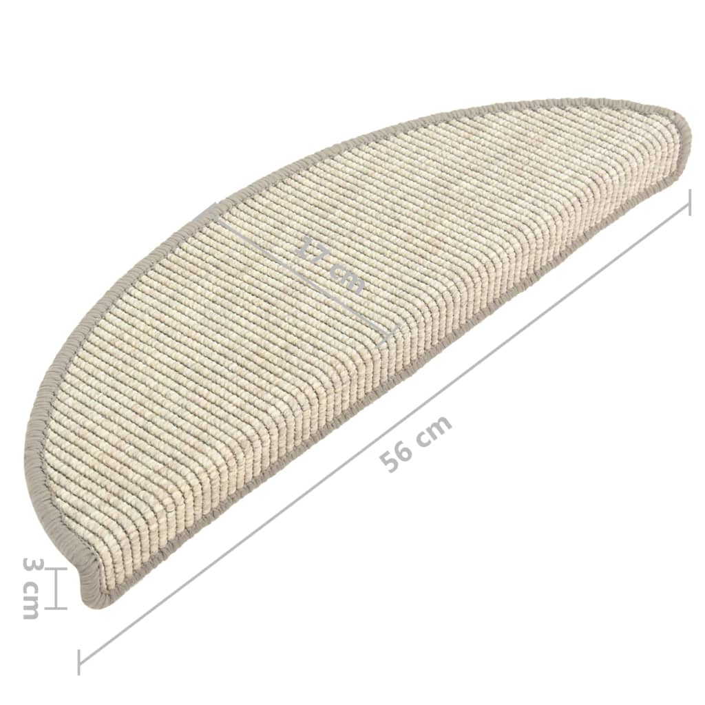 vidaXL Tapis d'escalier autocollants 15 pcs 56x17x3 cm Argenté