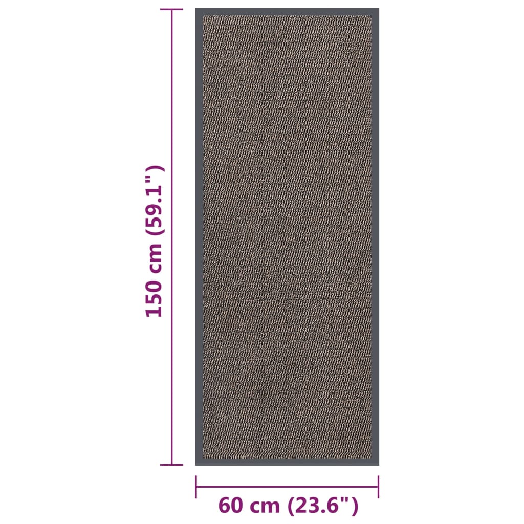vidaXL Paillasson touffeté 60x150 cm Marron foncé