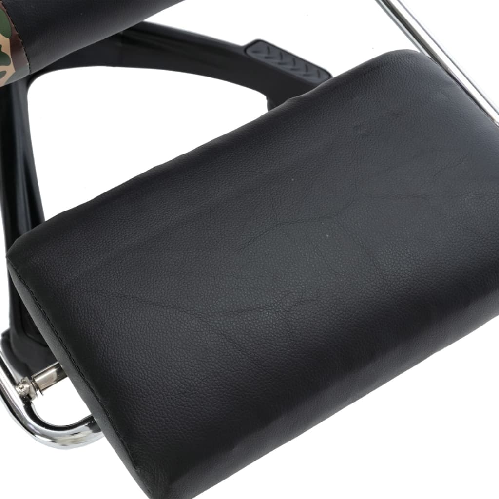 vidaXL Fauteuil de jeux vidéo repose-pied Noir/camouflage Similicuir