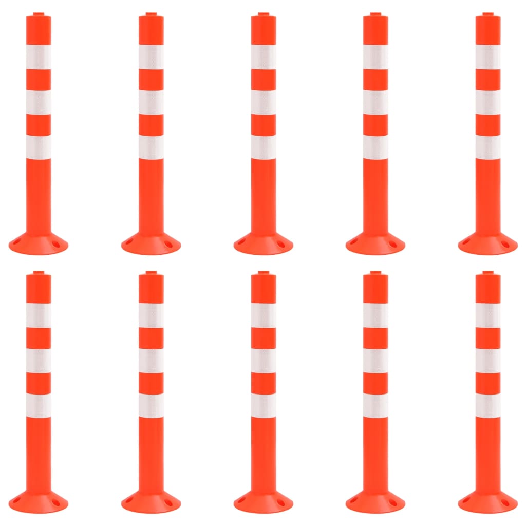 vidaXL Bornes de contrôle du trafic 10 pcs 75 cm PE