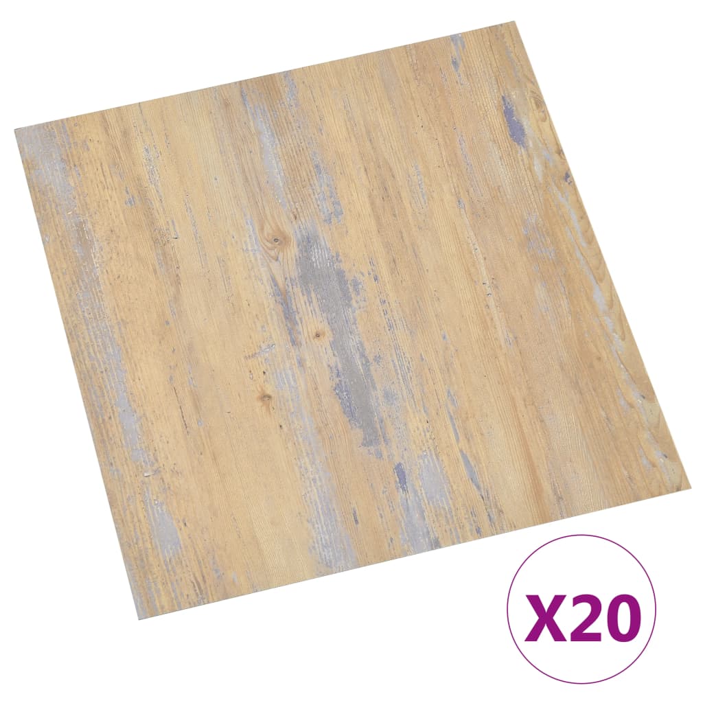 vidaXL Dalles de plancher autoadhésives 20 pcs PVC 1,86 m² marron