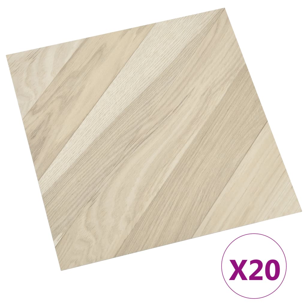 vidaXL Planches de plancher autoadhésives 20 pcs PVC 1,86m² Beige rayé
