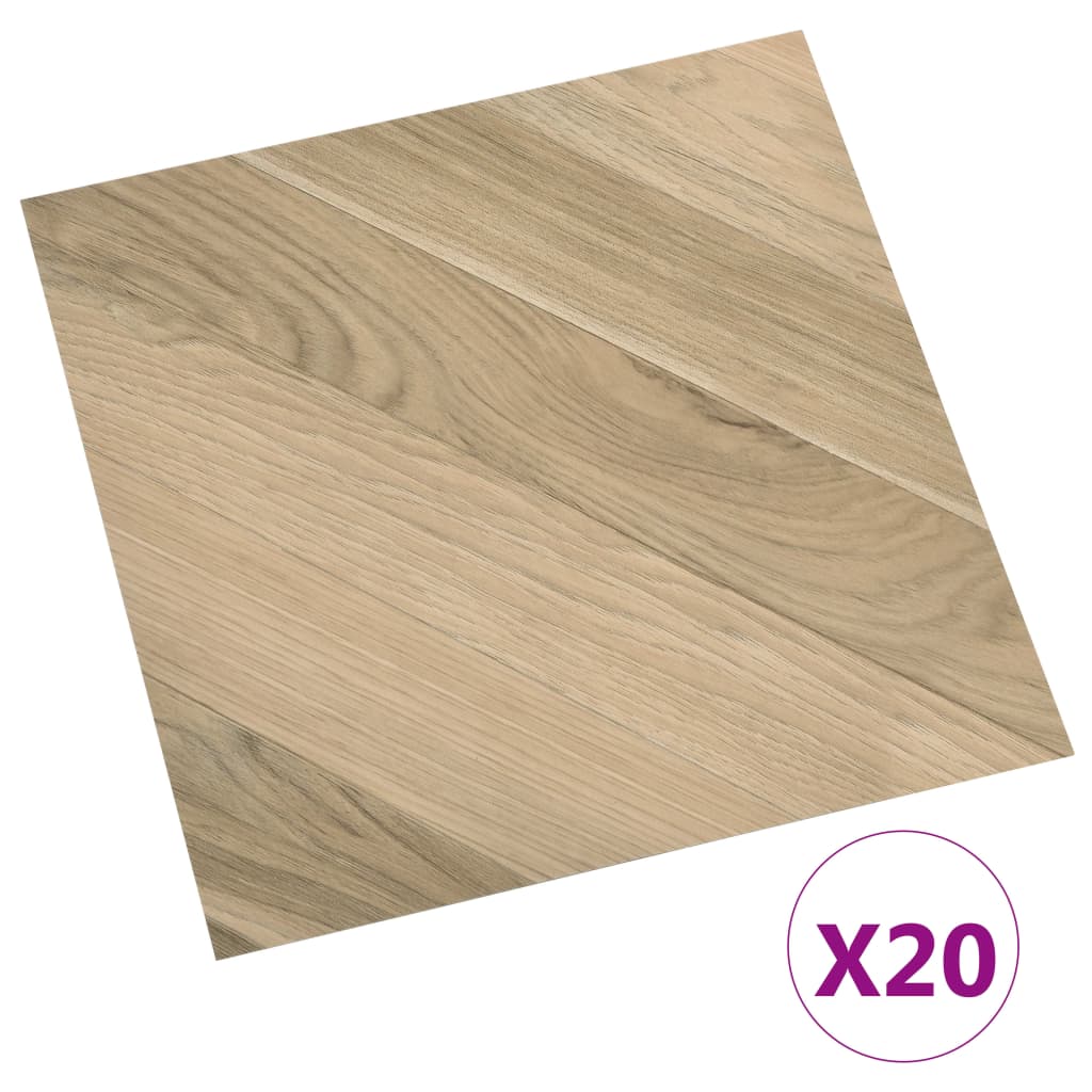 vidaXL Dalles de plancher autoadhésives 20 pcs PVC 1,86 m² marron rayé
