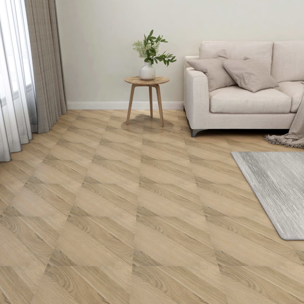 vidaXL Dalles de plancher autoadhésives 20 pcs PVC 1,86 m² marron rayé