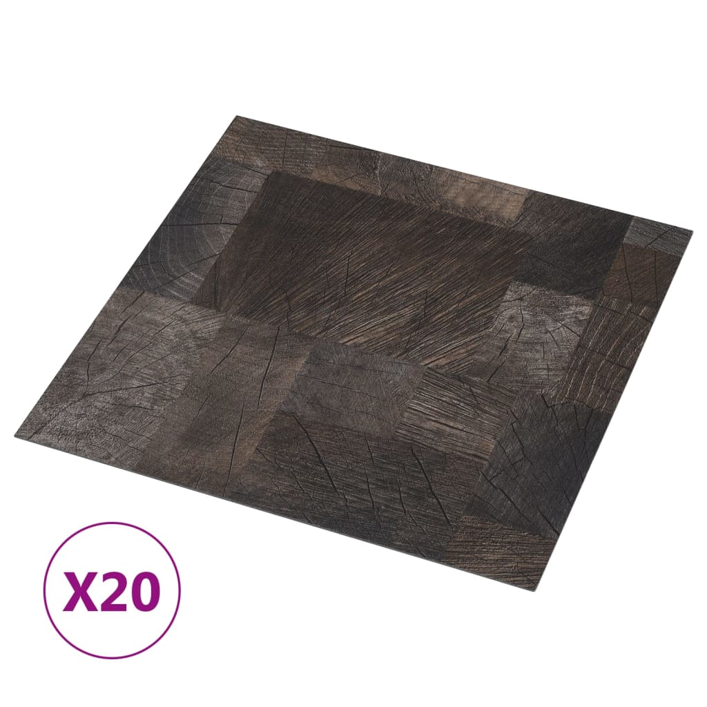 vidaXL Dalles de plancher autoadhésive 20 pcs PVC Structure à bois