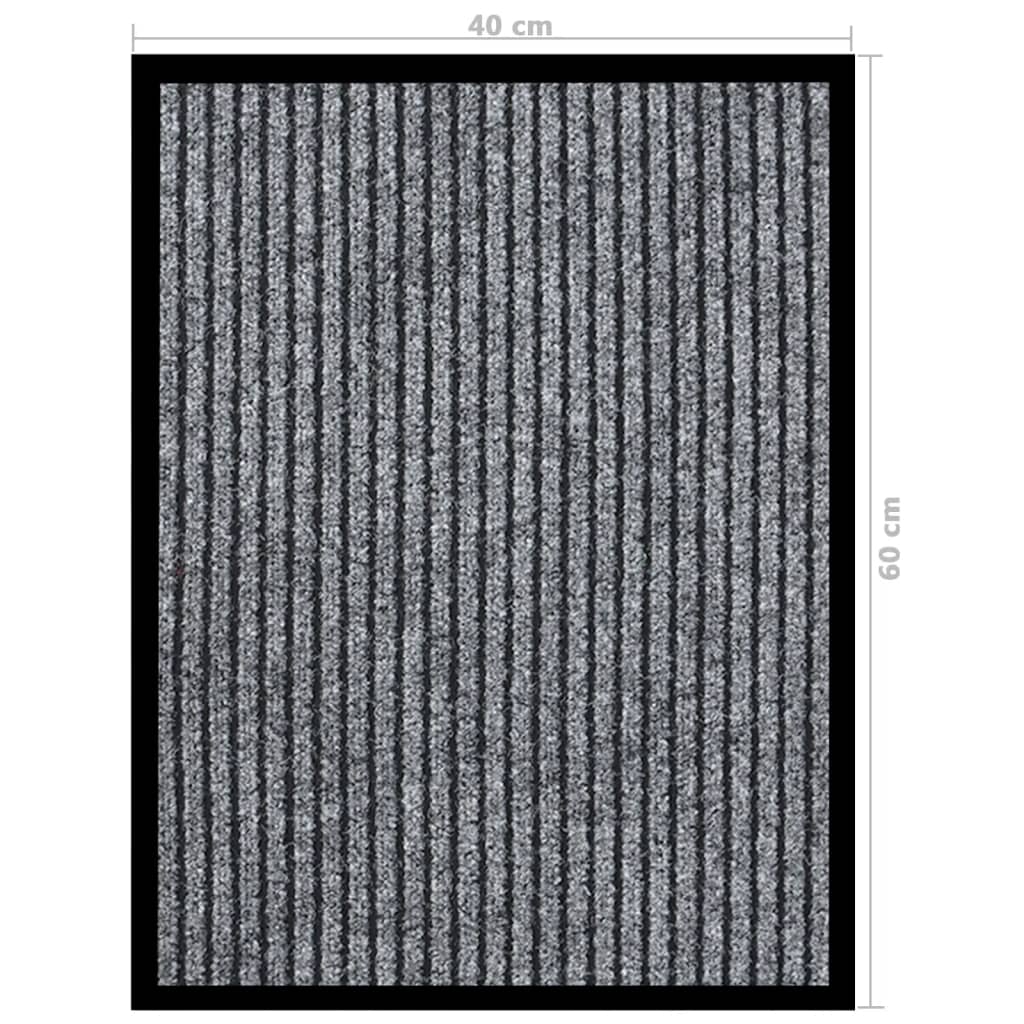 vidaXL Paillasson rayé Gris 40x60 cm