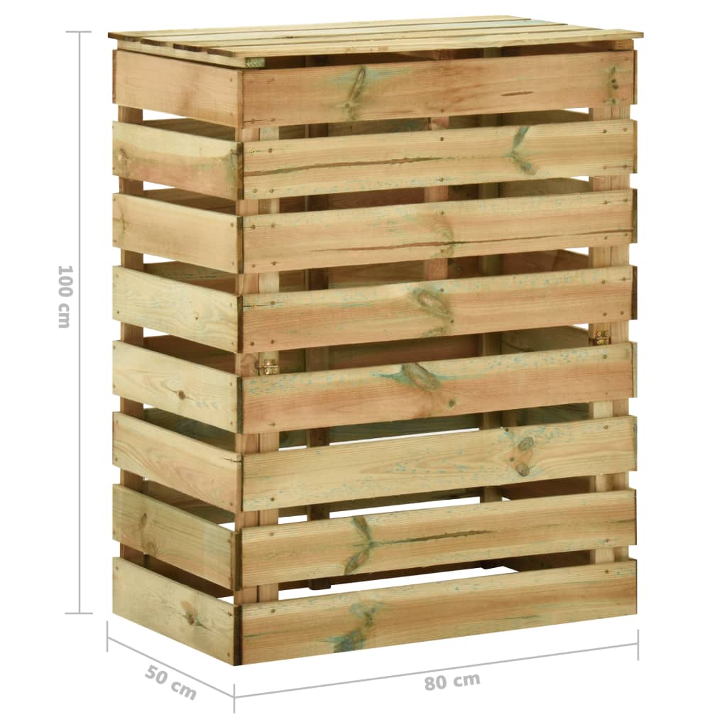 vidaXL Composteur de jardin à lattes 3 pcs 80x50x100 cm Pin imprégné