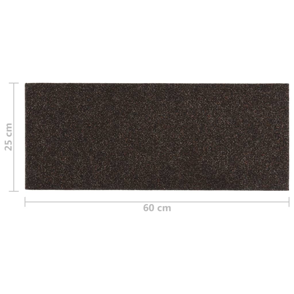 vidaXL Tapis d'escalier autocollants Rectangulaire 15 pcs 60x25 cm