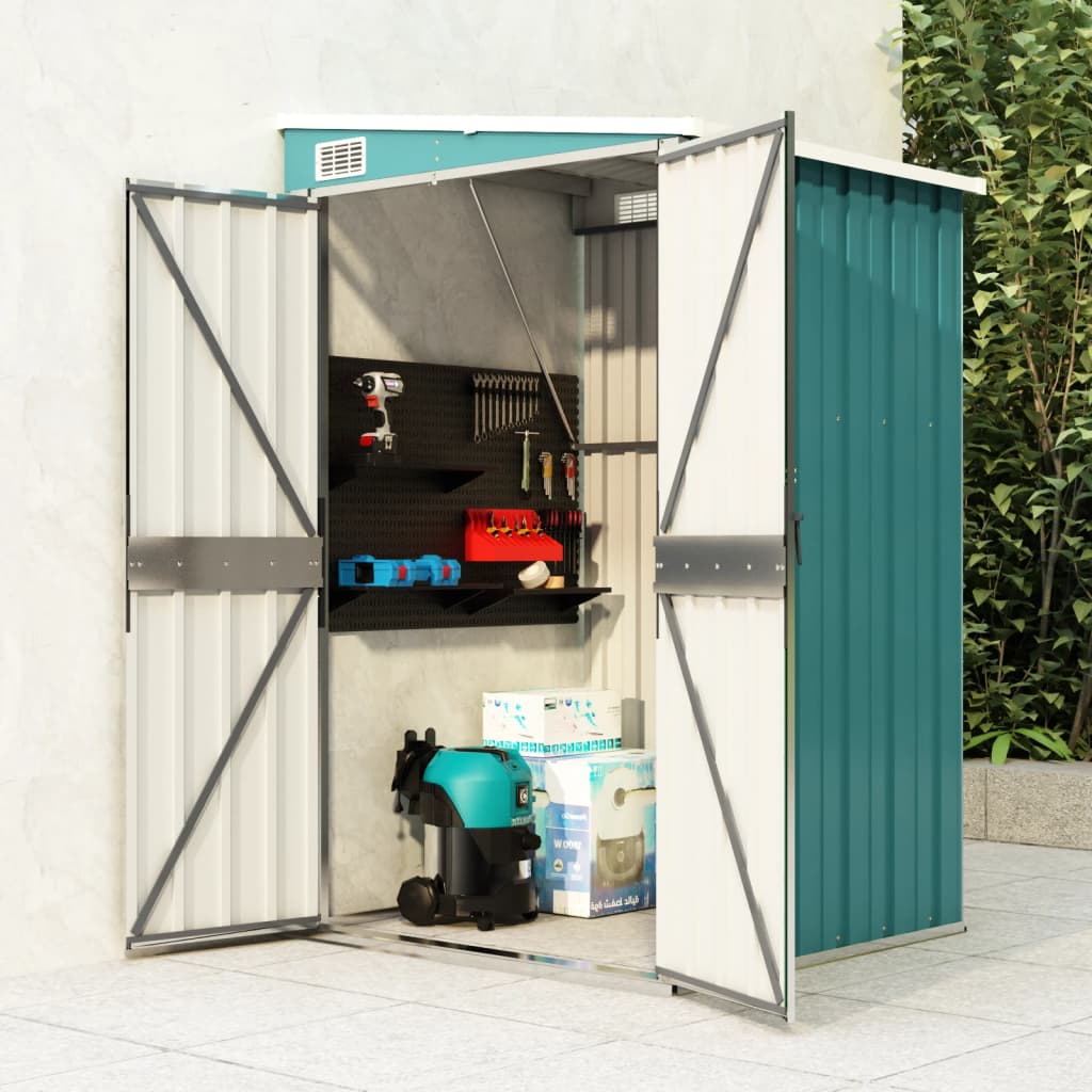 vidaXL Remise de jardin murale Vert 118x100x178 cm Acier galvanisé
