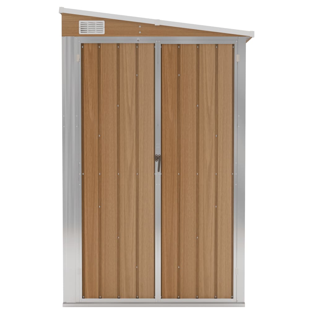 vidaXL Remise de jardin murale Marron 118x100x178 cm Acier galvanisé