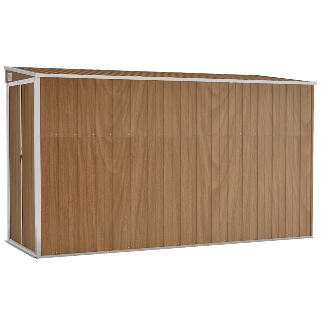 vidaXL Abri de jardin mural Marron 118x288x178 cm Acier galvanisé