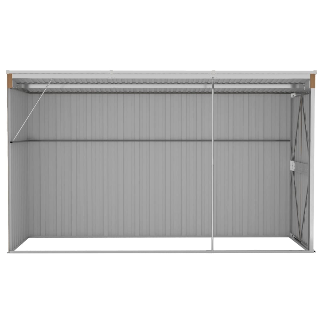vidaXL Abri de jardin mural Marron 118x288x178 cm Acier galvanisé