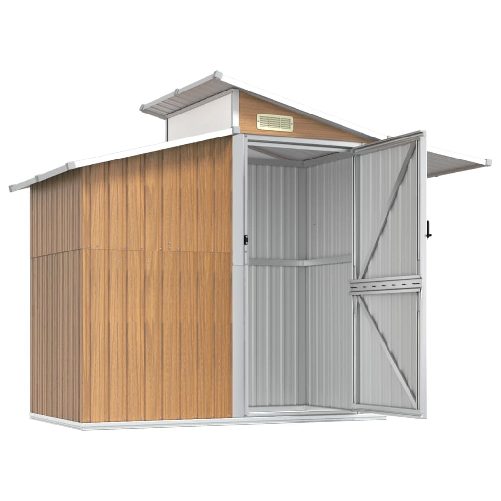 vidaXL Abri de jardin Marron 270x130x208,5 cm Acier galvanisé