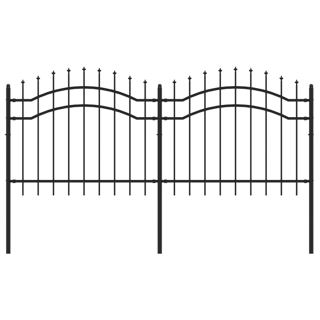vidaXL Clôture de jardin avec sommet de lance Noir 140 cm