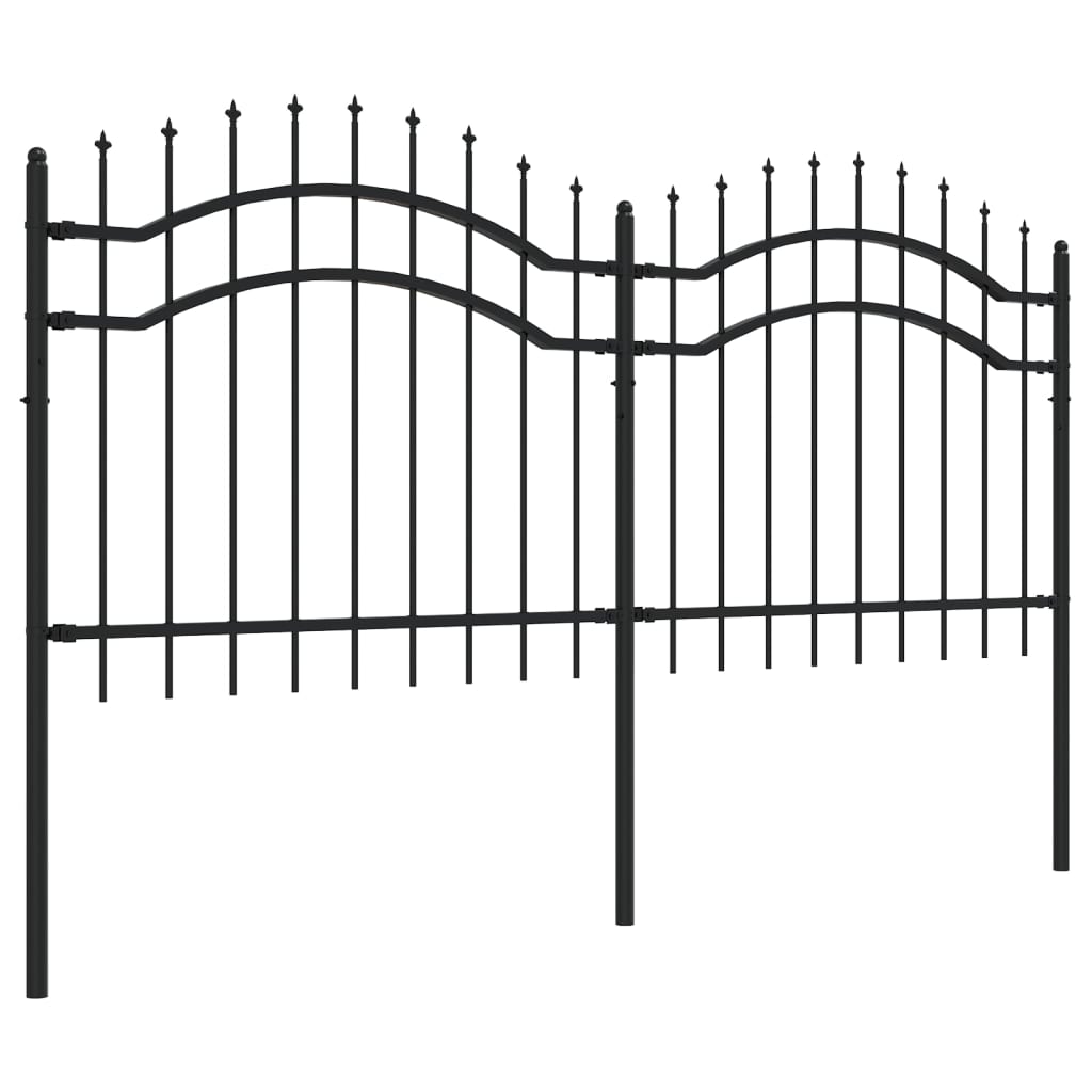 vidaXL Clôture de jardin avec sommet de lance Noir 140 cm