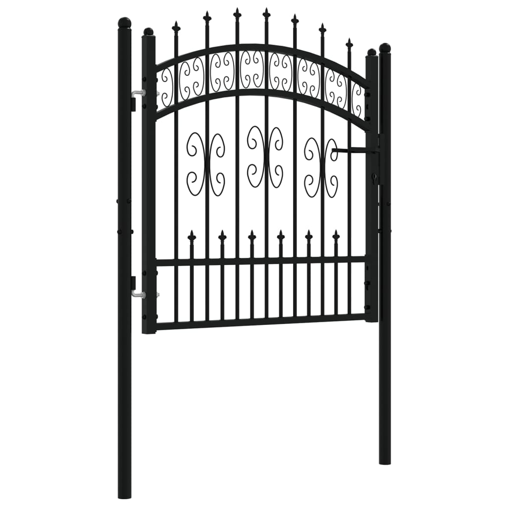 vidaXL Portail et sommet de lance Noir 103x150 cm Acier enduit poudre