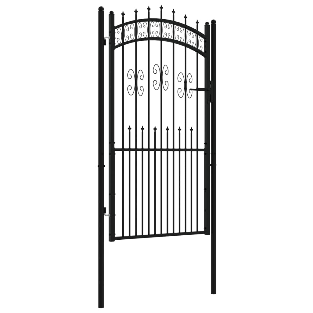 vidaXL Portail et sommet de lance Noir 103x225 cm Acier enduit poudre