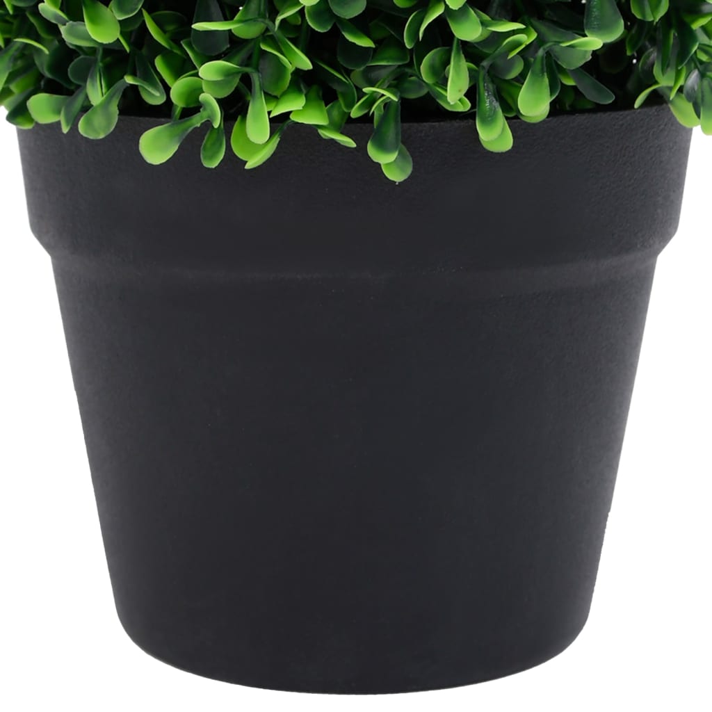 vidaXL Plantes de buis artificiel 2 pcs avec pots Boule Vert 27 cm