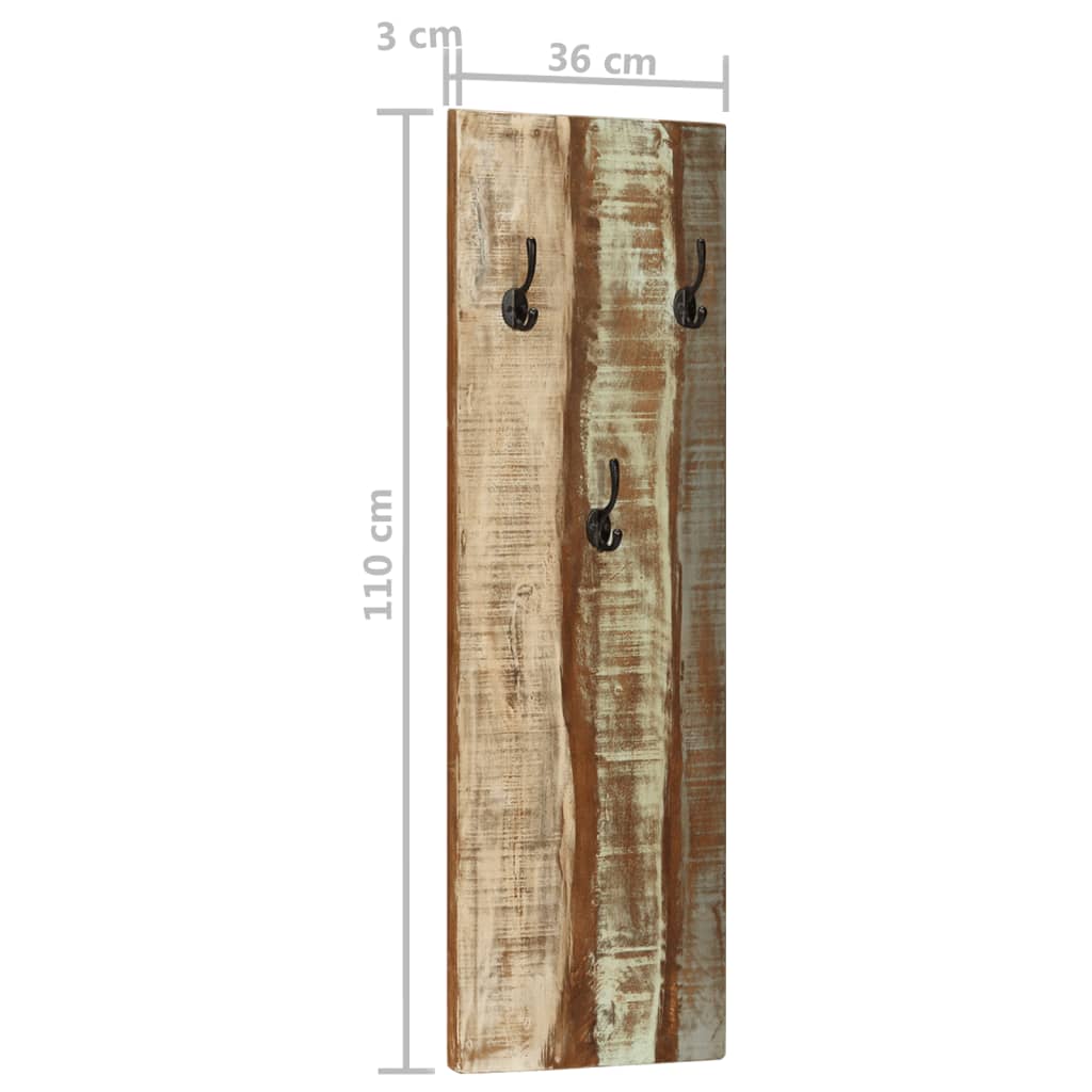 vidaXL Porte-manteau mural 2pcs 36x3x110cm Bois massif de récupération