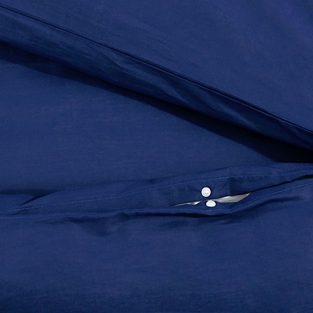 vidaXL Ensemble de housse de couette Bleu marine 140x200 cm Coton