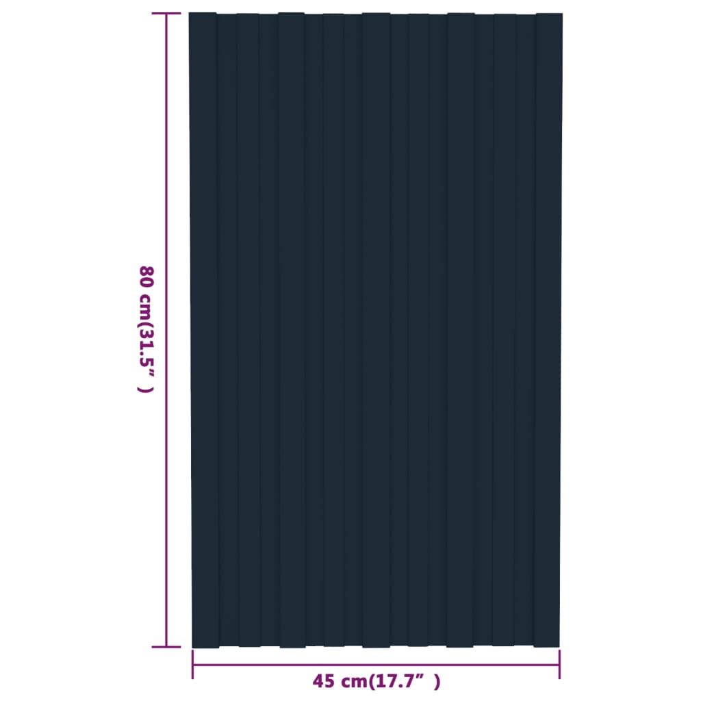vidaXL Panneaux de toiture 12 pcs Acier galvanisé Anthracite 80x45 cm