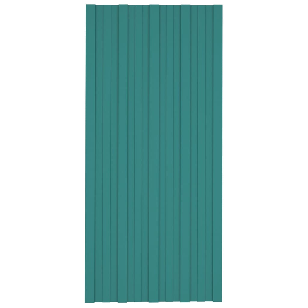 vidaXL Panneaux de toiture 12 pcs Acier galvanisé Vert 100x45 cm