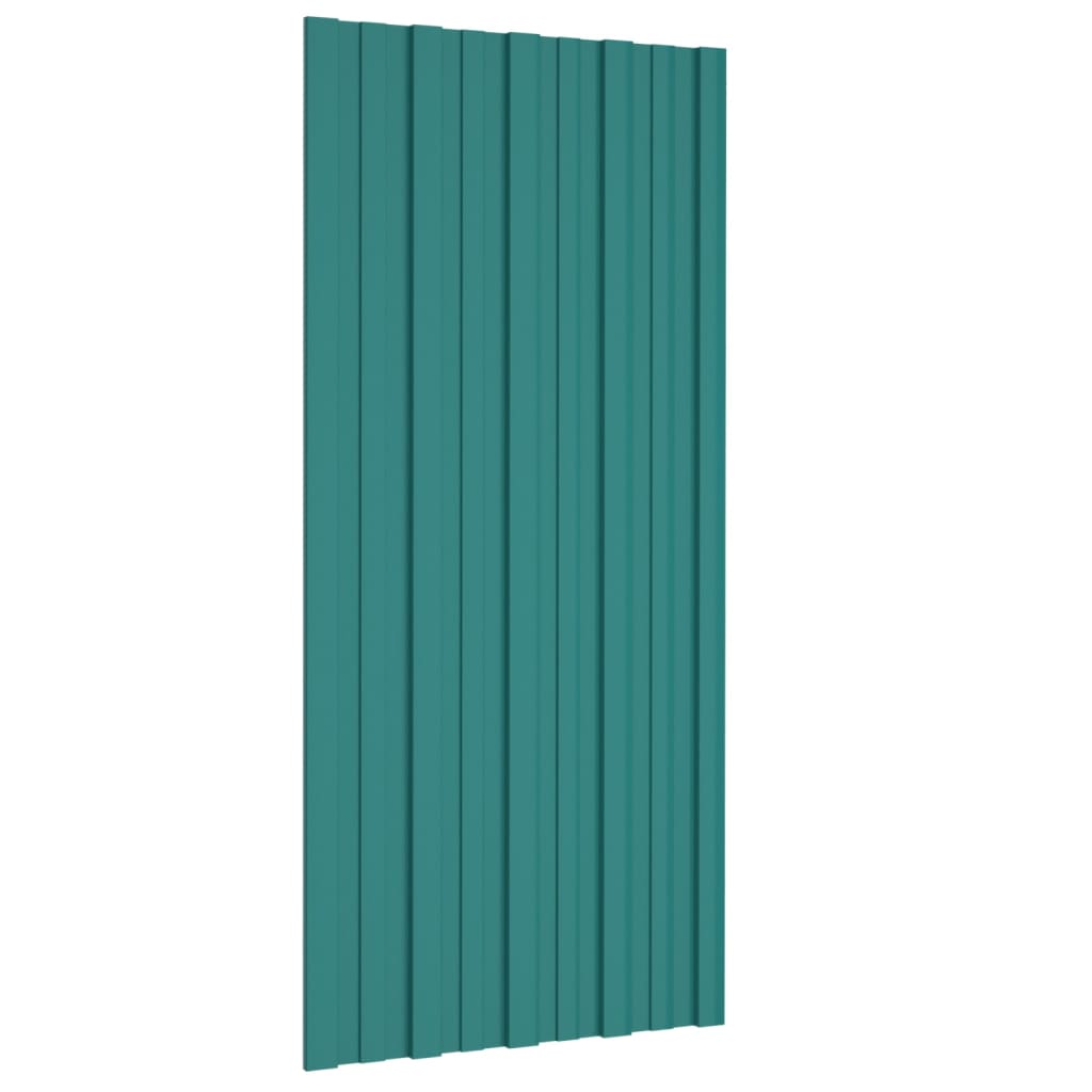 vidaXL Panneaux de toiture 12 pcs Acier galvanisé Vert 100x45 cm