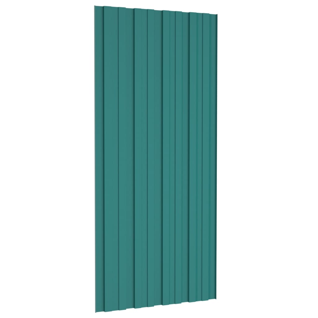 vidaXL Panneaux de toiture 12 pcs Acier galvanisé Vert 100x45 cm