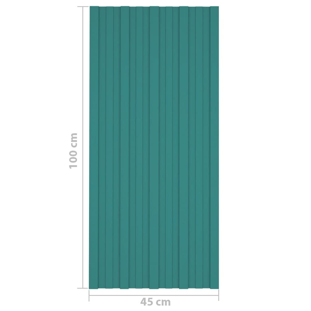 vidaXL Panneaux de toiture 12 pcs Acier galvanisé Vert 100x45 cm