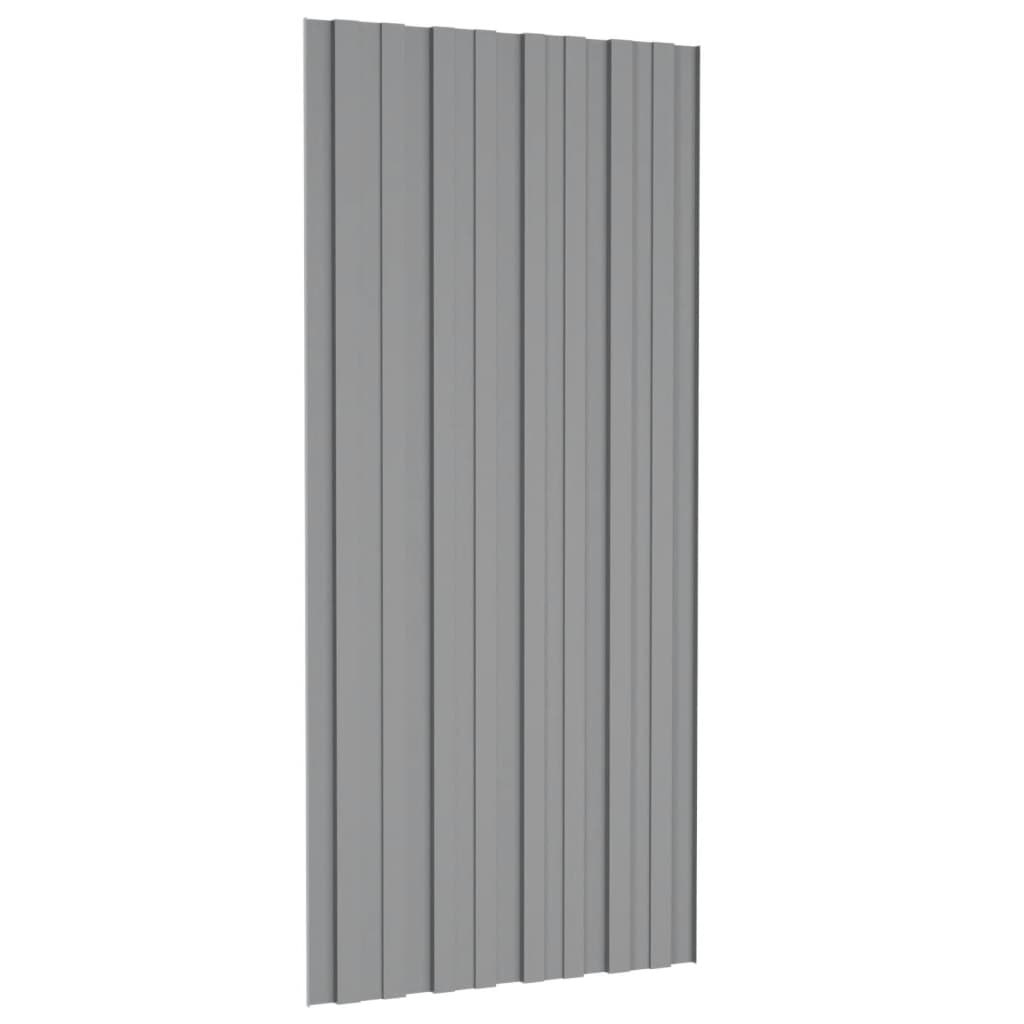 vidaXL Panneaux de toiture 12 pcs Acier galvanisé Gris 100x45 cm