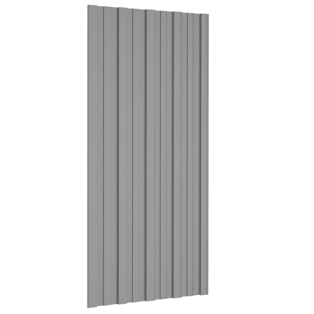 vidaXL Panneaux de toiture 36 pcs Acier galvanisé Gris 100x45 cm