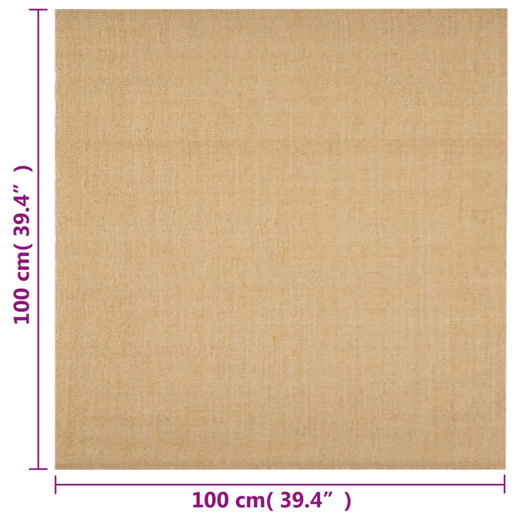 vidaXL Tapis Sisal naturel 100x100 cm
