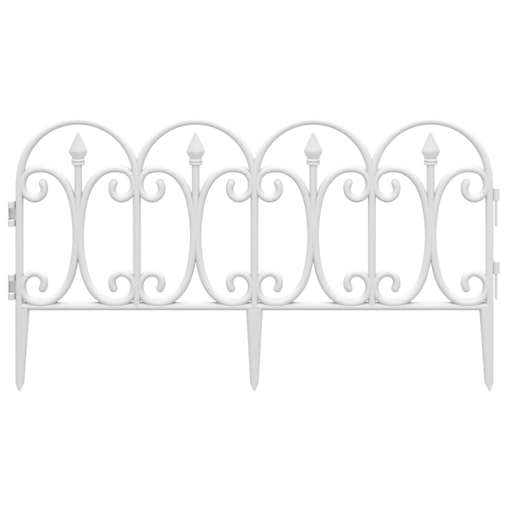 vidaXL Bordures de pelouse 17 pcs Blanc 10 m PP