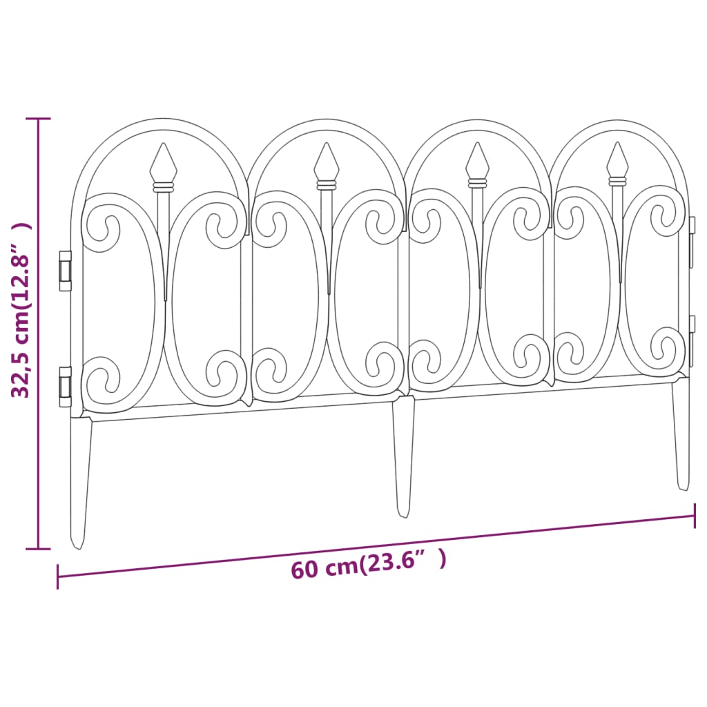vidaXL Bordures de pelouse 17 pcs Blanc 10 m PP