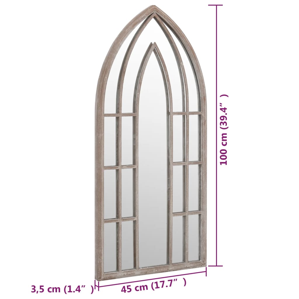 vidaXL Miroir de jardin Sable 100x45cm Fer pour utilisation extérieure