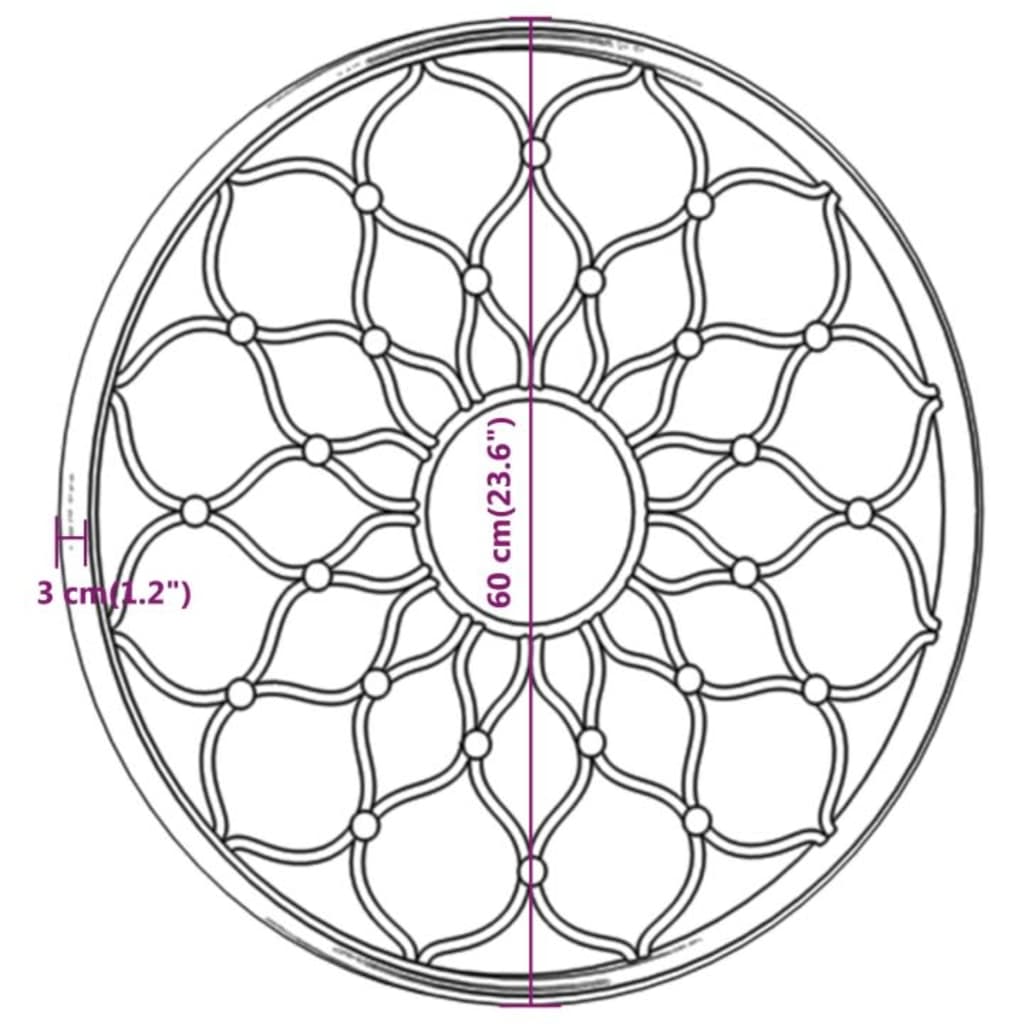 vidaXL Miroir de jardin Sable 60x3 cm Fer Rond utilisation extérieure