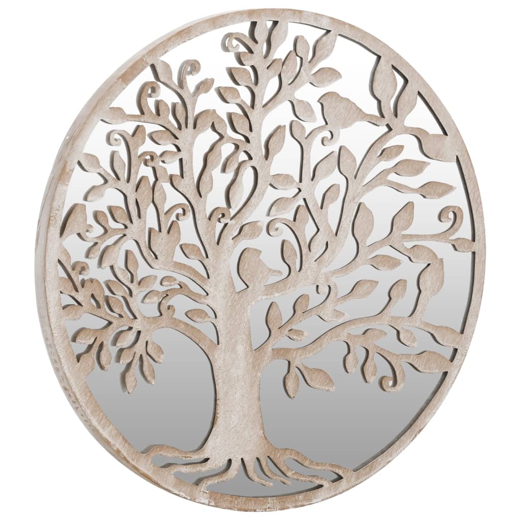 vidaXL Miroir de jardin Sable 60x2,5cm Fer Rond utilisation extérieure