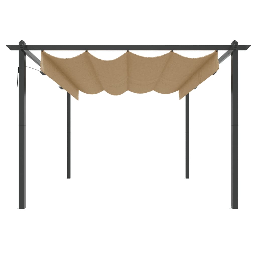 vidaXL Tonnelle de jardin avec toit rétractable 4x3 m Taupe